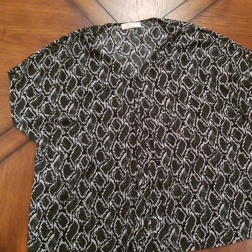 Michael Kors Green Python Print Top - image 1